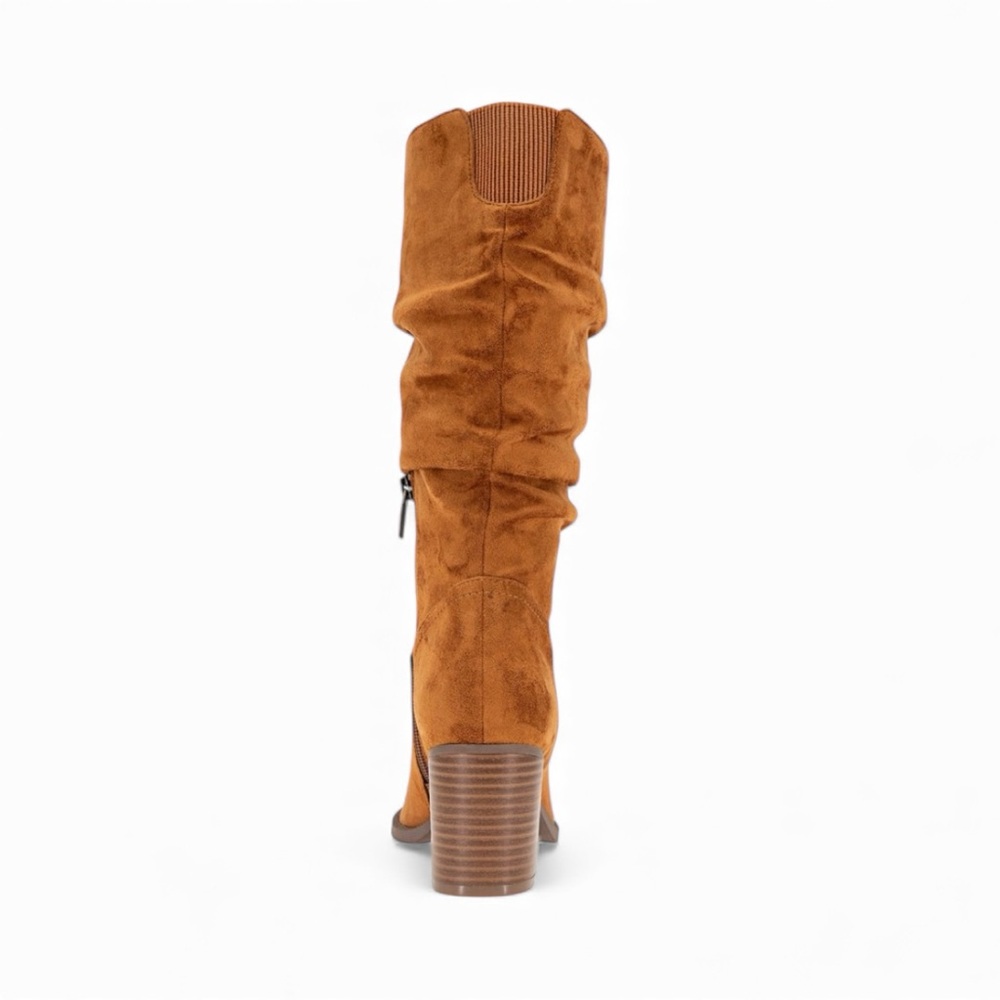 Reaction Kenneth Cole Sonia block Heeled Boots, Rust color size 5 NEW - Picture 2 of 6